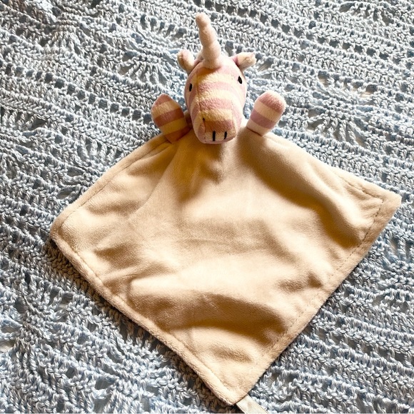 Unicorn Baby Lovey / Rattle / Security Blanket / Blankie / Lite Grey & Lavender - Picture 2 of 7